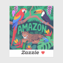 Floresta Amazônica Vibrante De Volta Aos Adesivos