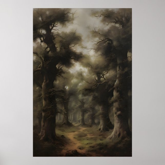 Floresta Antiga Etérea Impressão de Arte de Madeir (Frente)