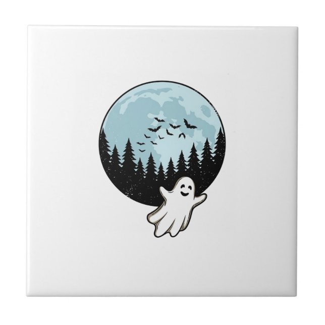 Floresta Assustadora de Fantasmas de Halloween Lua (Frente)