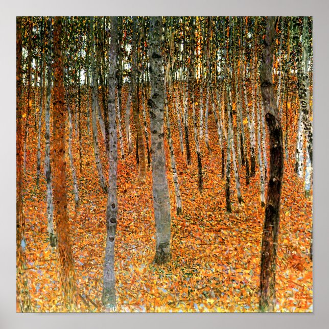 Floresta Beech por Gustav Klimt Poster de Belas Ar (Frente)