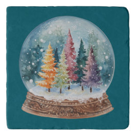 Floresta Colorida de Natal da Árvore no Globo de N
