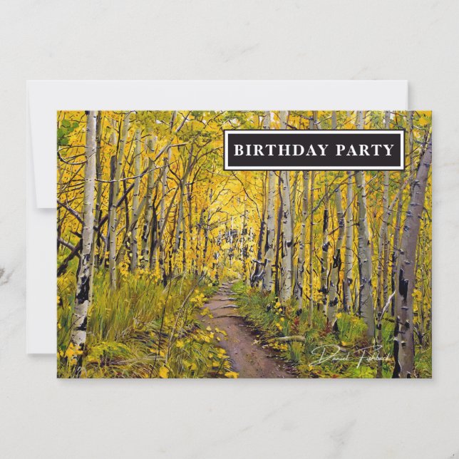 Floresta de Árvores Aspen no Outono (Frente)