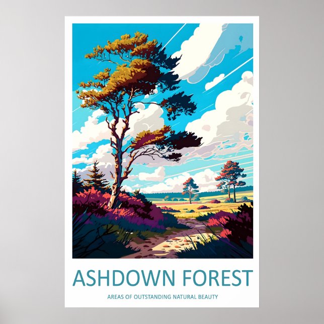 Floresta de Ashdown Impressão de Viagem Arte de Pa (Frente)
