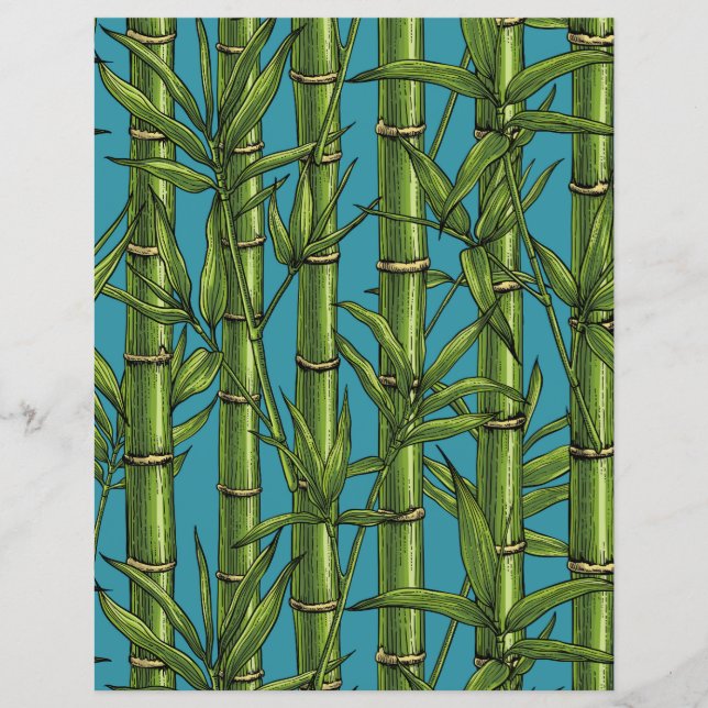 Floresta de bambu em azul (Frente)