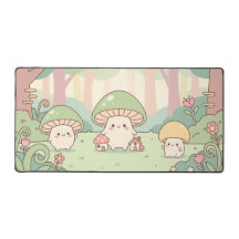 Floresta de Cogumelos Kawaii Fofa