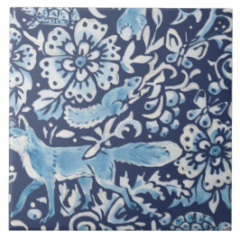 Floresta de Fantasia Azul Mural Floresta Fox Infer