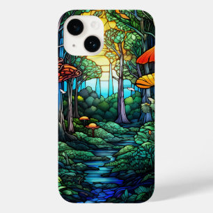 floresta de fantasia de vidro manchado fofo