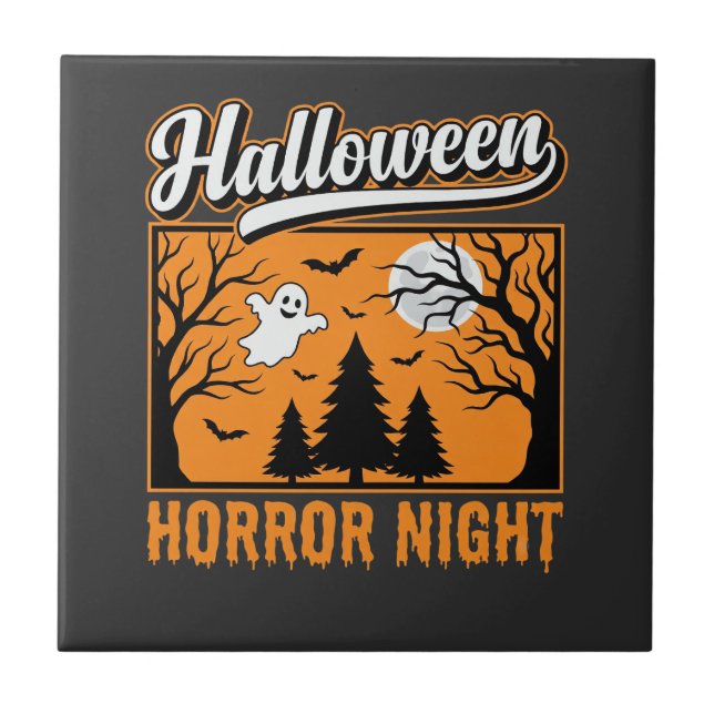 Floresta de Fantasmas Retro da Noite de Terror do  (Frente)