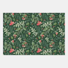 Floresta de Folhagem de Natal Moderna e Stripes Ru