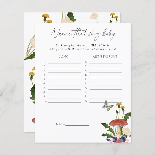 floresta de fungos - Nomeie esse jogo de chá de fr (Frente/Verso)