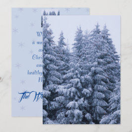 Floresta de inverno mágico - cartão de Natal perso