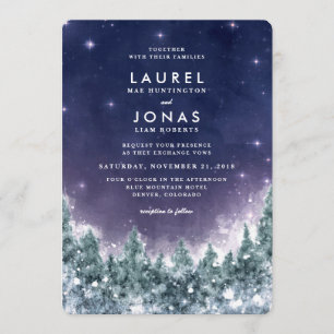 Floresta de inverno nos Convites de Casamento das 