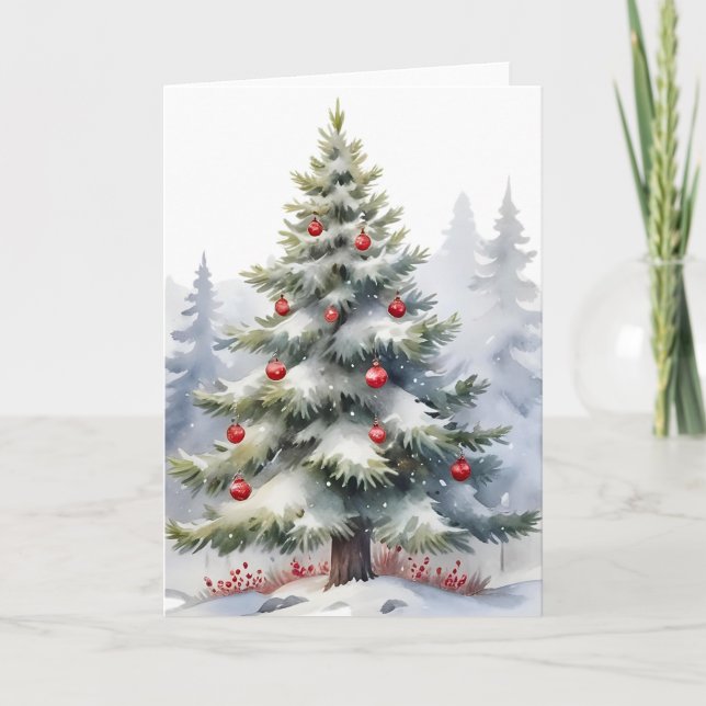 Floresta de Inverno Pacífica Cartão de Natal – Pin (Frente)