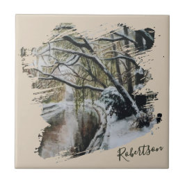 Floresta de Inverno Personalizada em Aquarela 