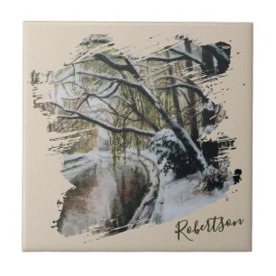 Floresta de Inverno Personalizada em Aquarela