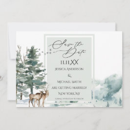 Floresta de Madeira de Aquarela Salvar o Convite d