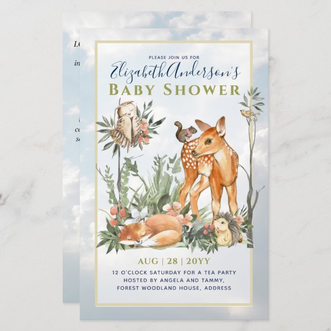 Floresta de Madeira Verde Animais Selvagens Chás d (Frente/Verso)