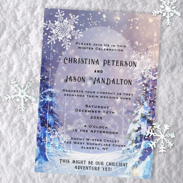 Floresta de Neve | Convite ao Casamento no inverno (Snowy Forest Winter Wedding Invitation)