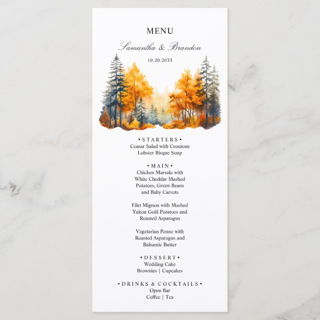 Floresta de Outono, Menu da Floresta de Pinheiros  (Frente)