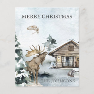 Floresta de Woodland Cabine no Natal