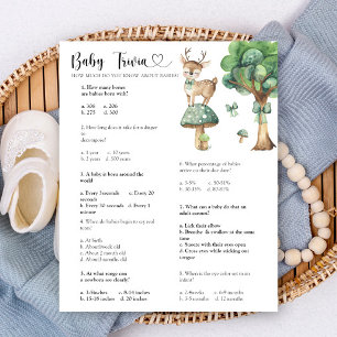 Floresta Deer - Bebê Trivia Jogo de Chás de Bebê