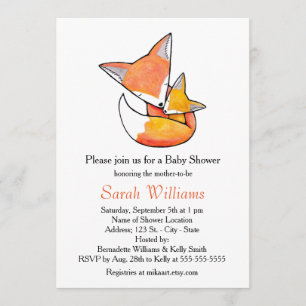 Floresta do bebê da mamã do Fox do convite do chá