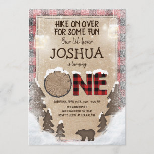 Floresta do convite do aniversário do lenhador do