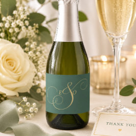 Floresta Elegante Esmeralda Verde Dourado Monogram