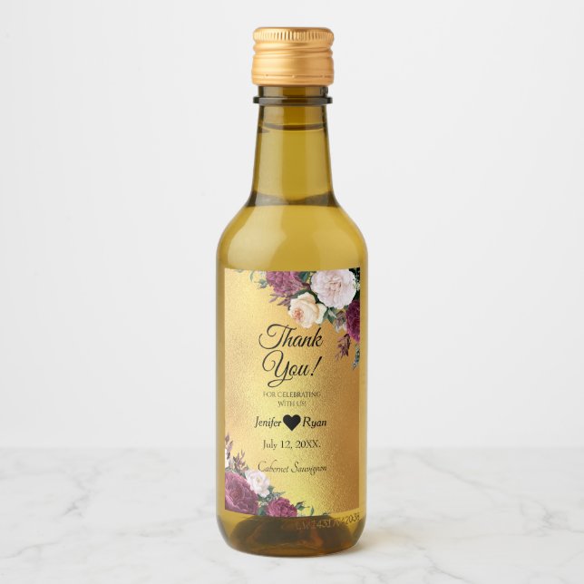 Floresta elegante Obrigado Mini Vinho Rótulo de Fr (Frente)