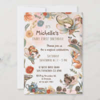 Floresta Fada Primeiro Convite de Aniversário, Mag