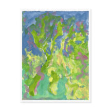 Floresta fantástica com cartão postal roxo