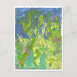 Floresta fantástica com cartão postal roxo