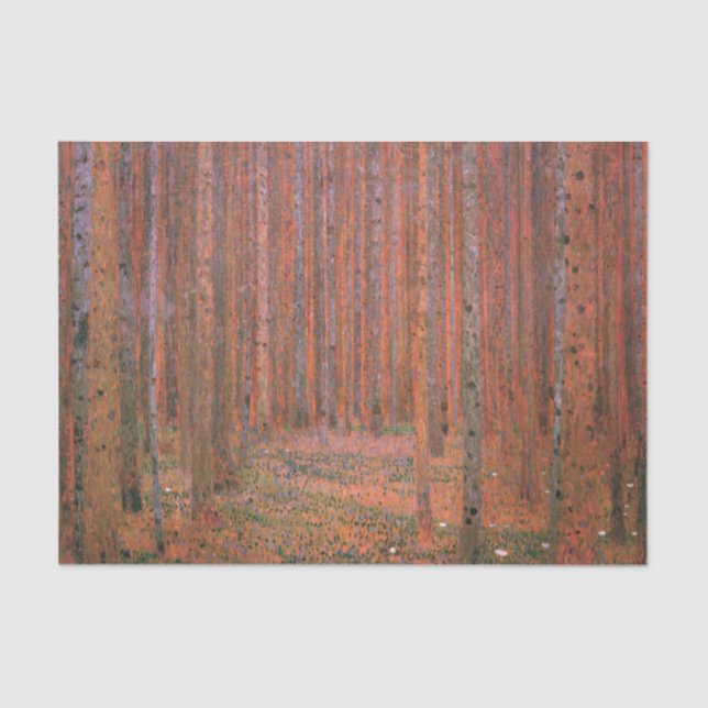 Floresta Fir por Gustav Klimt - Papel Tecido (Frente )