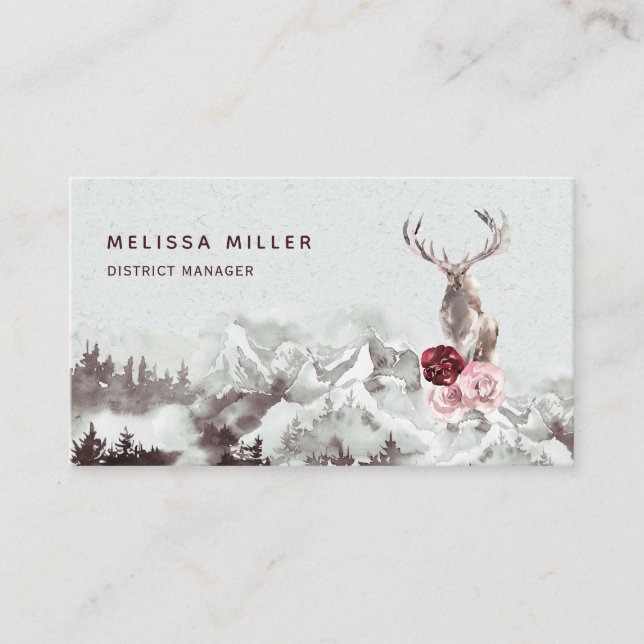 Floresta Florestal Floral Cartão de visita Russo (Frente)