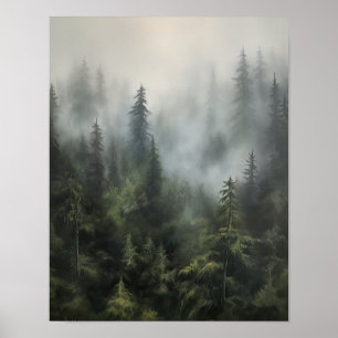 Floresta Foggy Landscape Art Impressão