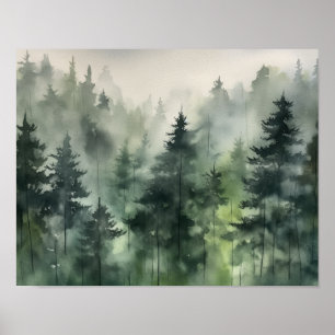Floresta Foggy Landscape Art Impressão