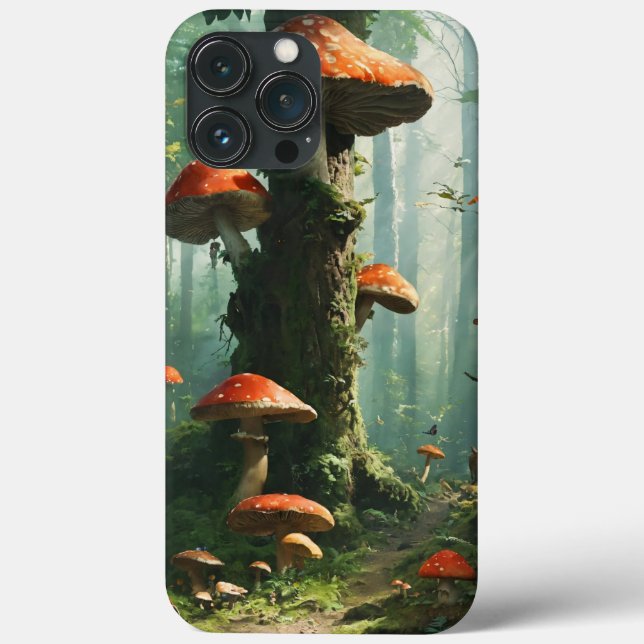 floresta mágica, mosca-agaric, floresta de fadas,  (Verso)