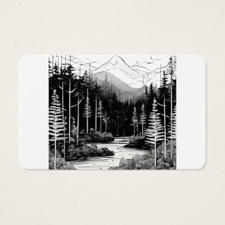 Floresta moderna de arte de linha de logotipo mini