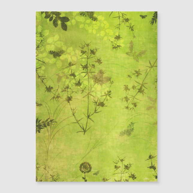 Floresta Natural Verde Flores Selvagens Borboleta (Frente)