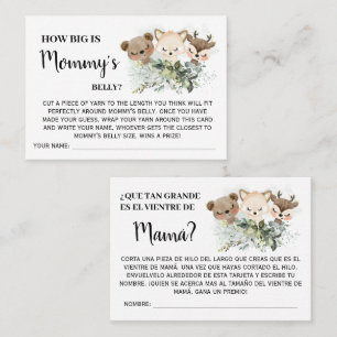 Floresta O tamanho do cartão bilíngue do jogo da b