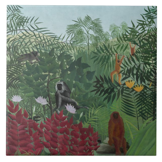 Floresta Tropical com Macacos e Cobra (Rousseau) (Frente)