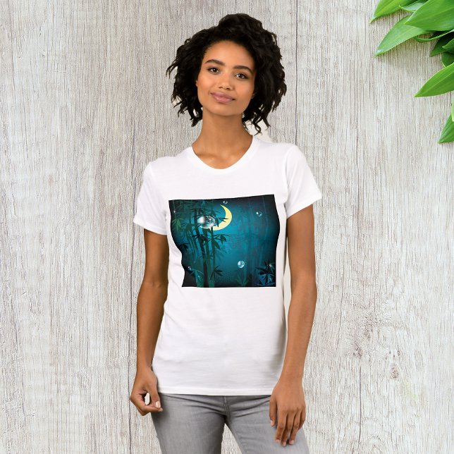 Floresta Tropical Na Camiseta Noturna Das Mulheres (Criador carregado)
