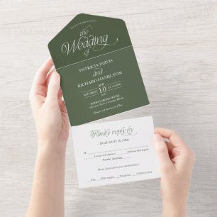 Floresta Verde Minimalista Casamento Elegante