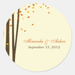 Florestas Favor Adesivo ou Envelope Selo-Laranja