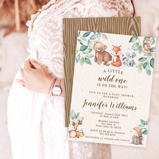 Florestas florestais de madeira bebê rapaz convite (Criador carregado)