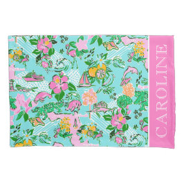 Flórida Map Preppy Palm Beach Pattern Impressão