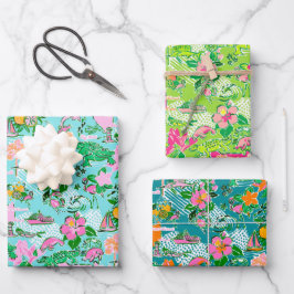 Flórida Map Preppy Palm Beach Pattern Impressão