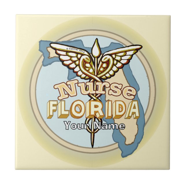 Florida Nurse Caduceus Tile (Frente)