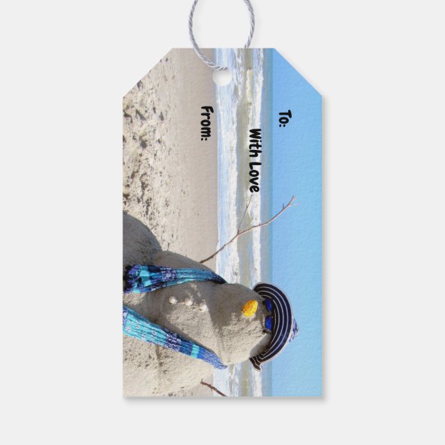 Flórida Snowman - Praia - Etiqueta de Presente de  (Verso)