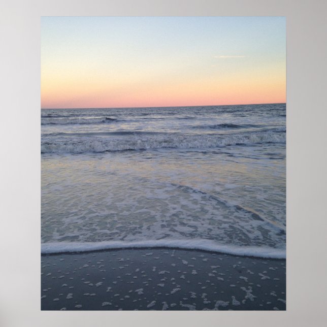 Flórida Sunset Beach Ocean Photo Poster (Frente)